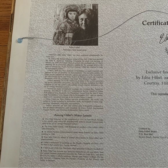 Vintage Edna Hibel Breton Fields framed print limited edition gild frame - Picture 4 of 7